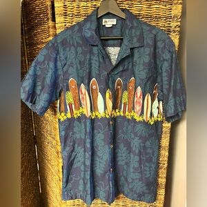 Aloha Republic- Mens Button Up Hang Ten Shirt- Made in USA,‎ Size: Large